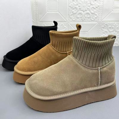 真皮冬季新款加绒时尚雪地靴女靴