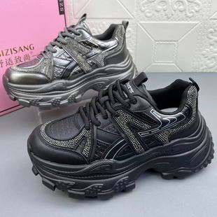 奥莱撤柜处理时尚休闲真皮老爹鞋女鞋高品质新款防滑耐磨运动单鞋