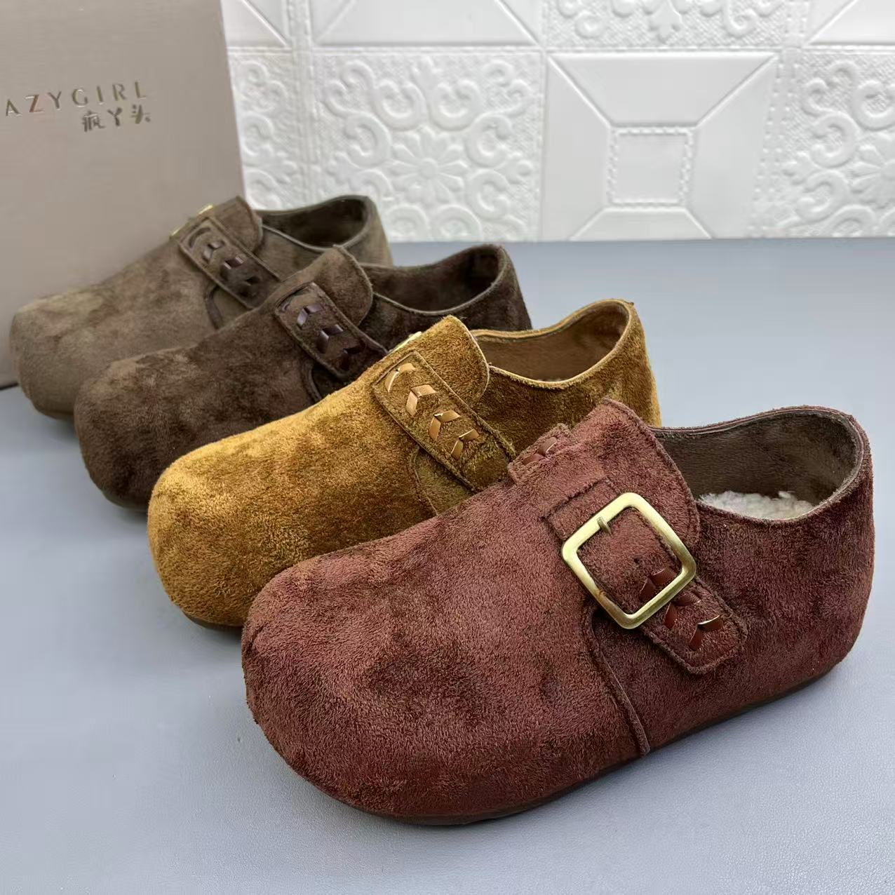 高品质新款内增高搭扣博肯女单鞋