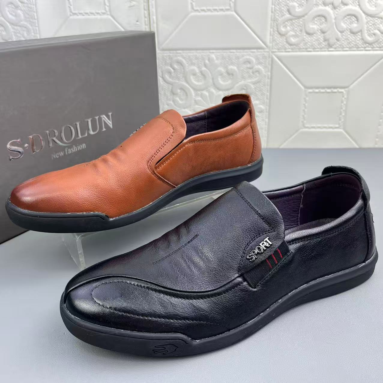 高品质新款时尚休闲牛皮男鞋皮鞋