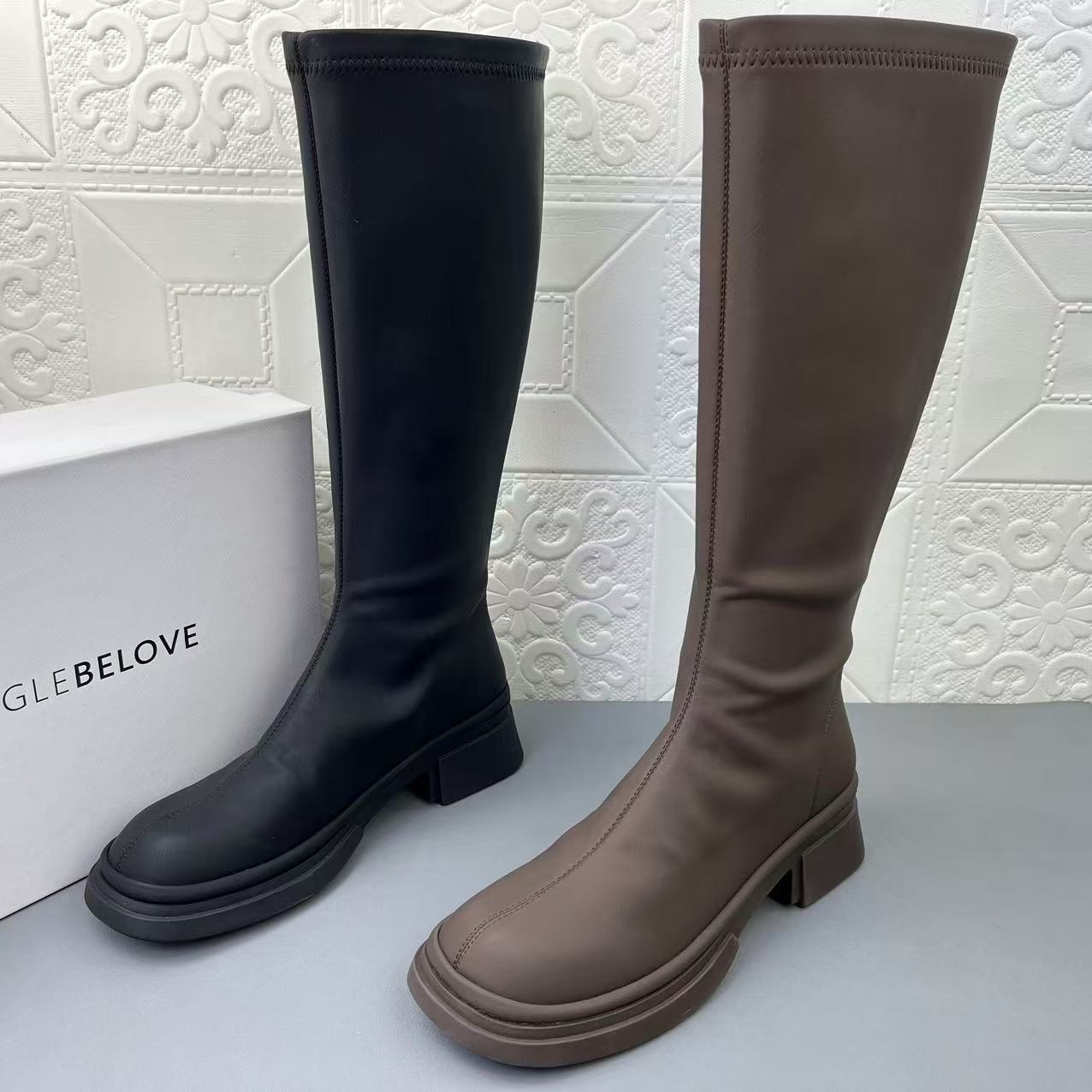 撤柜时尚休闲骑士靴女靴高筒靴子