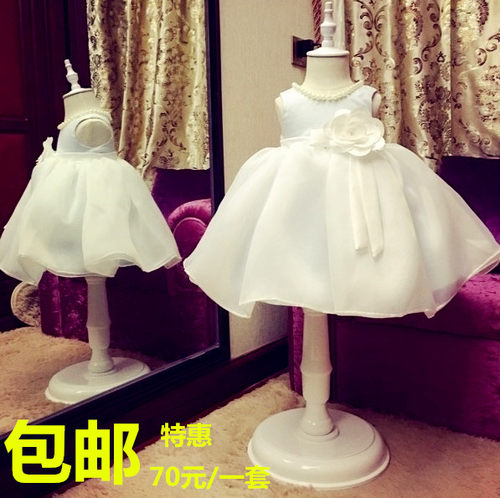 棉布白色舞蹈裙摄影女童模特道具