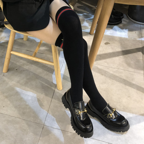 小蜜蜂皮鞋厚底马衔扣乐福鞋女鞋