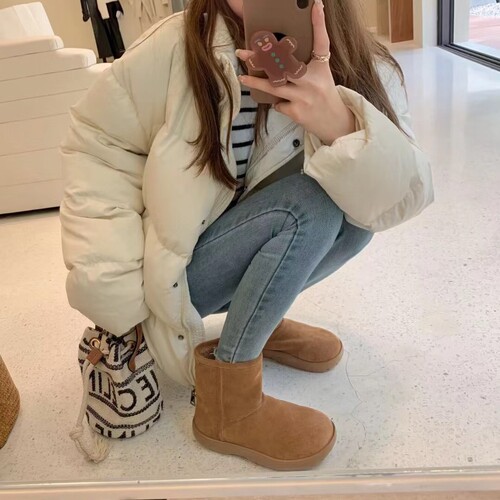 BVANN羊羔毛真皮毛一体雪地靴女