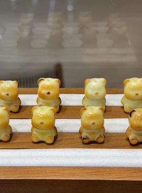 象牙果碳烤小熊diy项链文玩配饰品隔串珠配件手工编织手绳 DM850