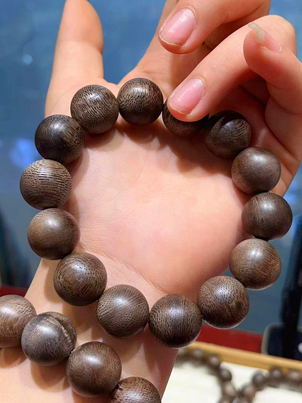 加重白奇楠沉香手串 15-16mm 白棋楠文玩手链饰品 TY1269