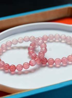 天然渐变红草莓晶单圈手链 女款水晶饰品小清新礼物包邮 XL456