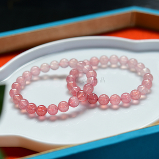 天然渐变红草莓晶单圈手链 女款水晶饰品小清新礼物包邮 XL456