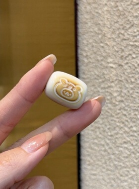 炭烤象牙果小熊桶珠diy配件手工编织手绳项链文玩佛珠配饰 DM984