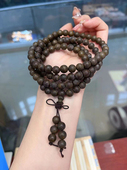存在瑕疵 特价 绿奇楠沉香8mm佛珠多圈手链 TY1552