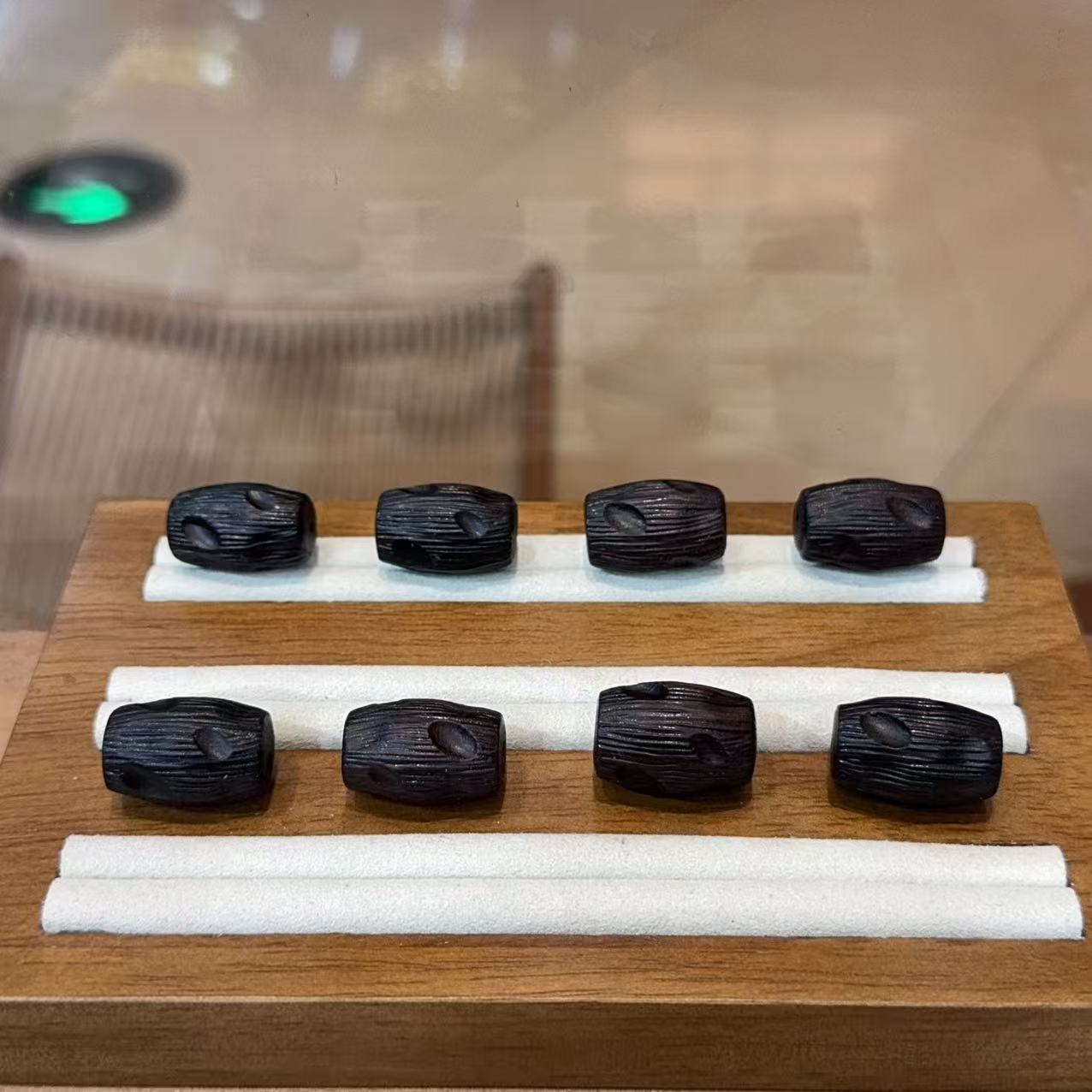 芭比檀/黑檀无相拉丝桶珠  diy配件手工项链文玩佛珠配饰 DM936