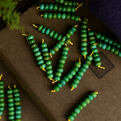 菜籽绿菱镁矿隔片配件 DIY文玩多圈手串项链 约6.1mm TY1830