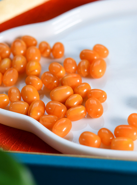 天然蜜蜡老蜡枣珠通孔配件 DIY串珠手工手链项链星月配饰 LH124