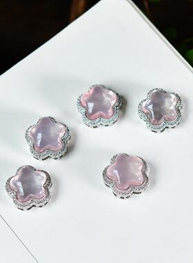 天然果冻冰粉水晶胖星星魔盒双耳镶嵌 DIY手串手链配饰通孔 ZW784