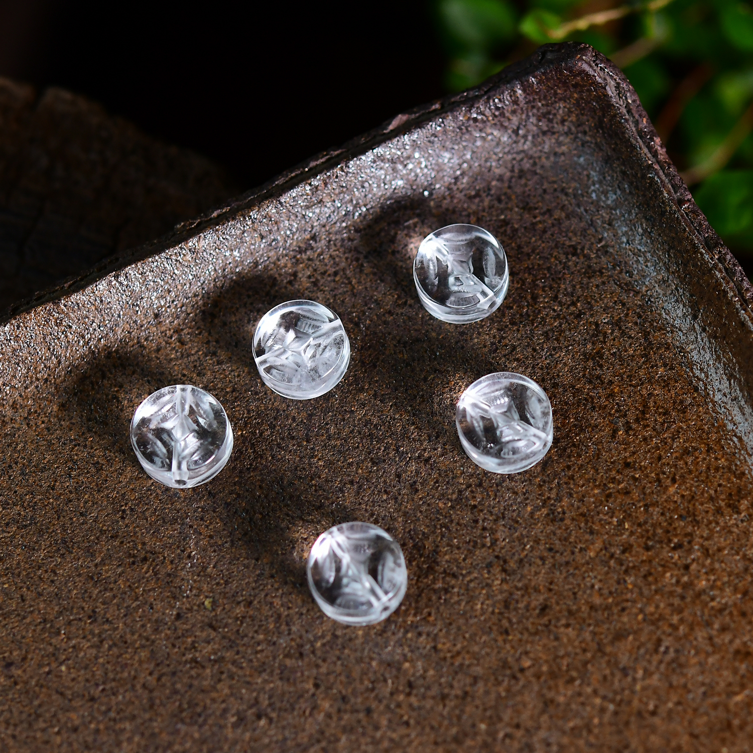 天然白水晶铜钱币通孔配件 手链项链吊坠编绳DIY配饰 15mm LH413