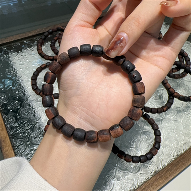 麻丝降真香单圈手串8*8mm