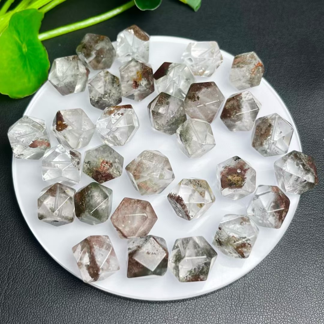 幽灵八角珠随形通孔配件 规格11～12mm左右 diy手串项链 ZW794