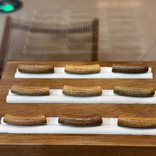 绿檀五条经半镯弯管 diy配件手链吊坠挂件手串文玩配饰品 DM955