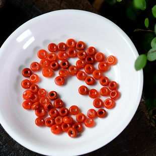 凉山南红玛瑙满肉柿子红小面包圈平安扣 圈圈垫片隔片手串 ZW241