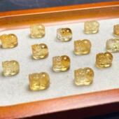 天然黄水晶貔貅通孔手链饰品女生diy手工编织配饰手串配件 ZW333