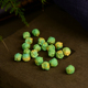 约9mm 菜籽绿菱镁矿醒狮通孔配件 DIY文玩多圈手串项链 TY1801