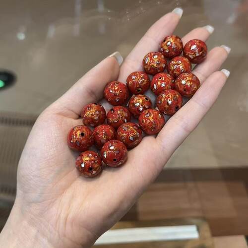镙钿流体大漆珠红黑紫绿蓝 diy文玩配饰佛珠串珠手链项链 DM907