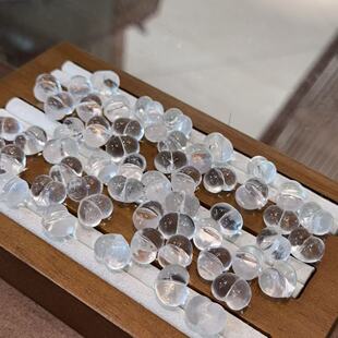 天然白水晶屁桃通孔配件 diy配饰手工编织手绳项链手串 DM733