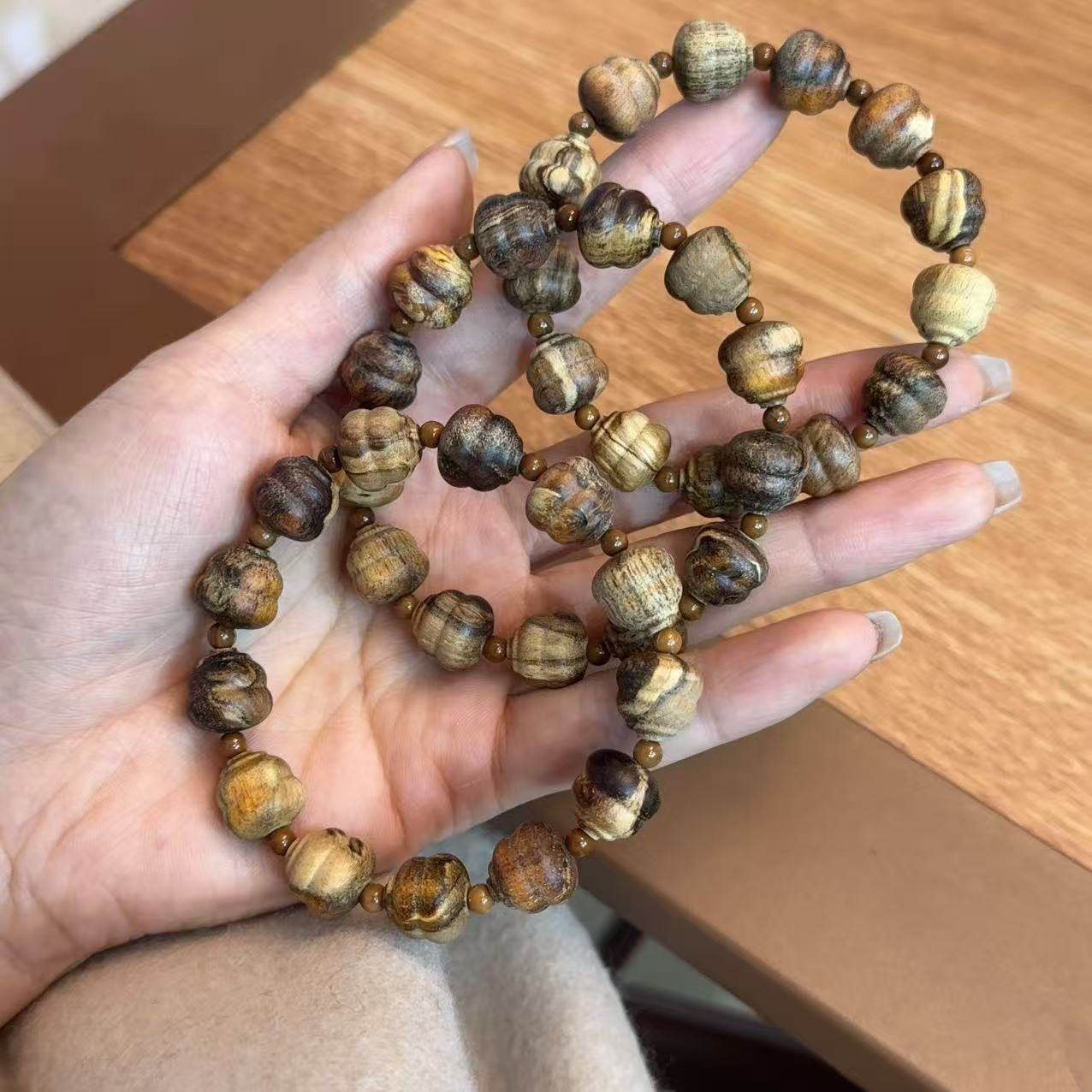 精品印尼妖花贡木沉香葫芦diy佛珠配饰隔珠配件项链文玩 DM221