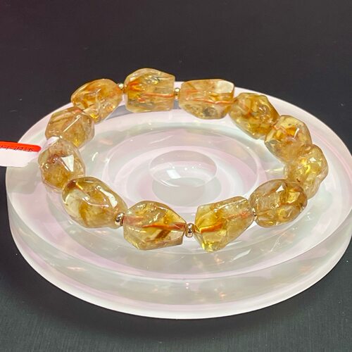 黄塔晶随形单圈手链手串 规格12*15mm左右 ZW1032