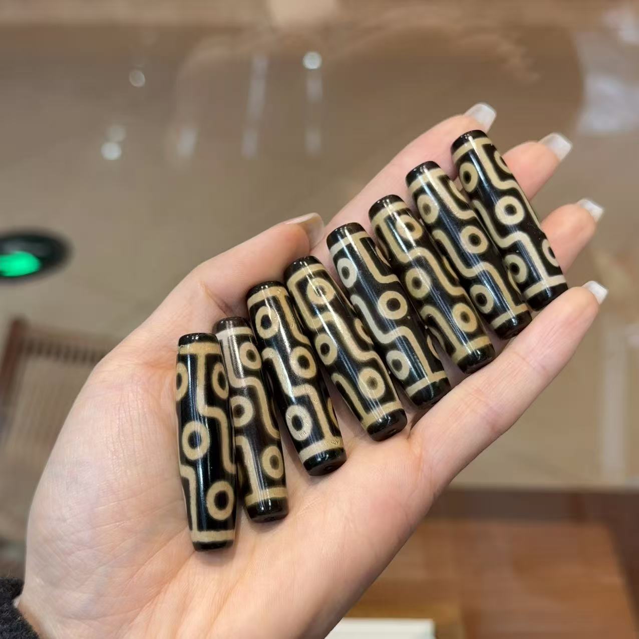 九眼天珠桶珠 diy文玩时尚配饰佛珠串珠手链项链 DM910