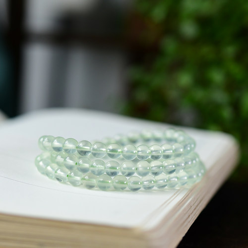 收藏级天然冰种葡萄石三圈手链 多圈手串水晶饰品礼物 XL372