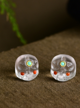 雪巴琉璃阿呆通孔配件 DIY文玩佛珠手串项链 DM476