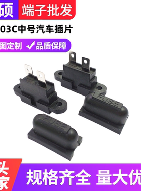 XS-703C中号汽车保险丝座 面板式插片耳朵座 防水黑色带盖保险盒