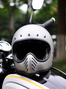 汤普森摩托车复古头盔男女冬季幽灵骑士机车哈雷拿铁MOTO3全盔
