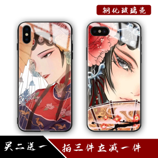 京剧oppor17pro手机壳玻璃r15x适用古风r11/9s花旦戏子reno潮oppo