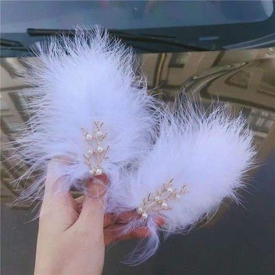 羽毛白色仙女汉服配饰网红仙女