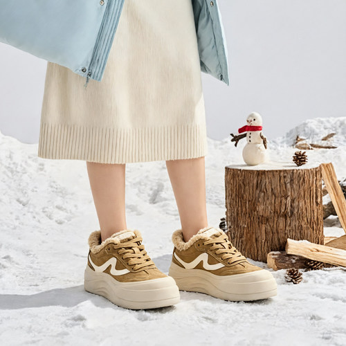 富丽厚底增高毛毛板鞋休闲鞋女