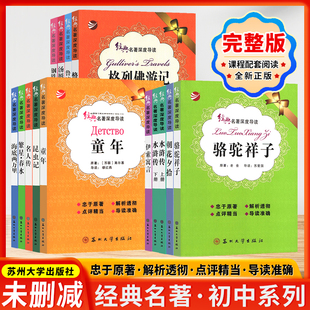 经典名著深度导读初中生适合看的课外书中考读必名著苏州大学出版社朝花夕拾西游记原著正版初中一二三年级上下册书籍七八九年级