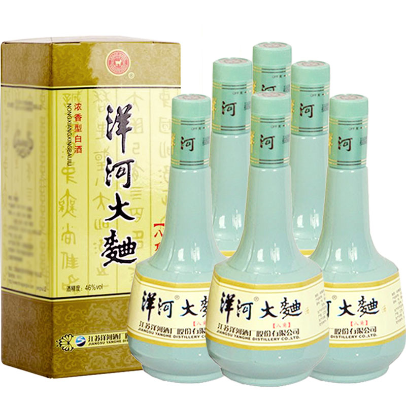 洋河大曲八角46度500ml*6瓶装整箱粮食白酒浓香型宴请过节送礼