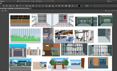 室内现代场景001监狱的素材牢房铁丝网fla源文件AN可用