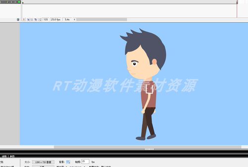 人物运动034褐色衣服人物走路运动源文件AN及flash通用