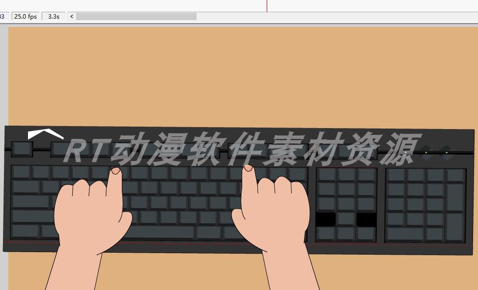 单步动画72手部手指敲击键盘的动画元件AN及flash通用