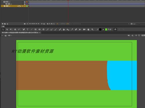 单步动画124河流流水遮罩5秒动画源文件fla格式AN可用