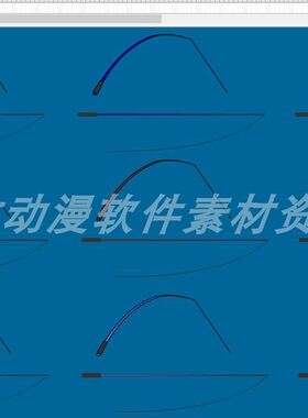 钓鱼动画素材29直鱼竿和弯曲鱼竿配套颜色源文件AN及flash通用