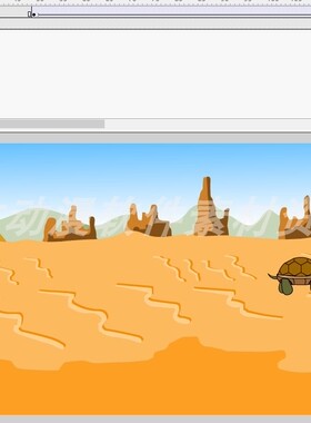 动物运动016沙漠有只乌龟爬行的动画矢量fla源文件AN及flash用