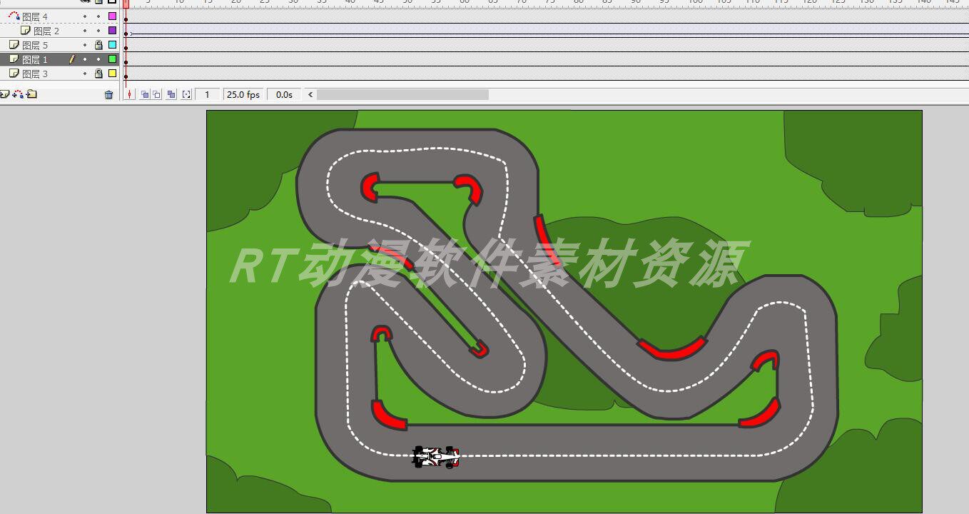 机器动画012方程式塞车沿着赛道行驶动画源文件an及flash通用