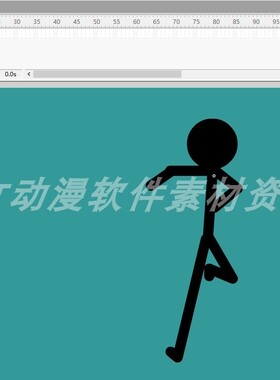 火柴人运动019奔跑效果正面火柴人动作源文件AN及flash可用1