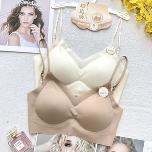 古妃3645薄款粉底液内衣女无痕冰丝隐形固定杯抹胸无钢圈裸感美背