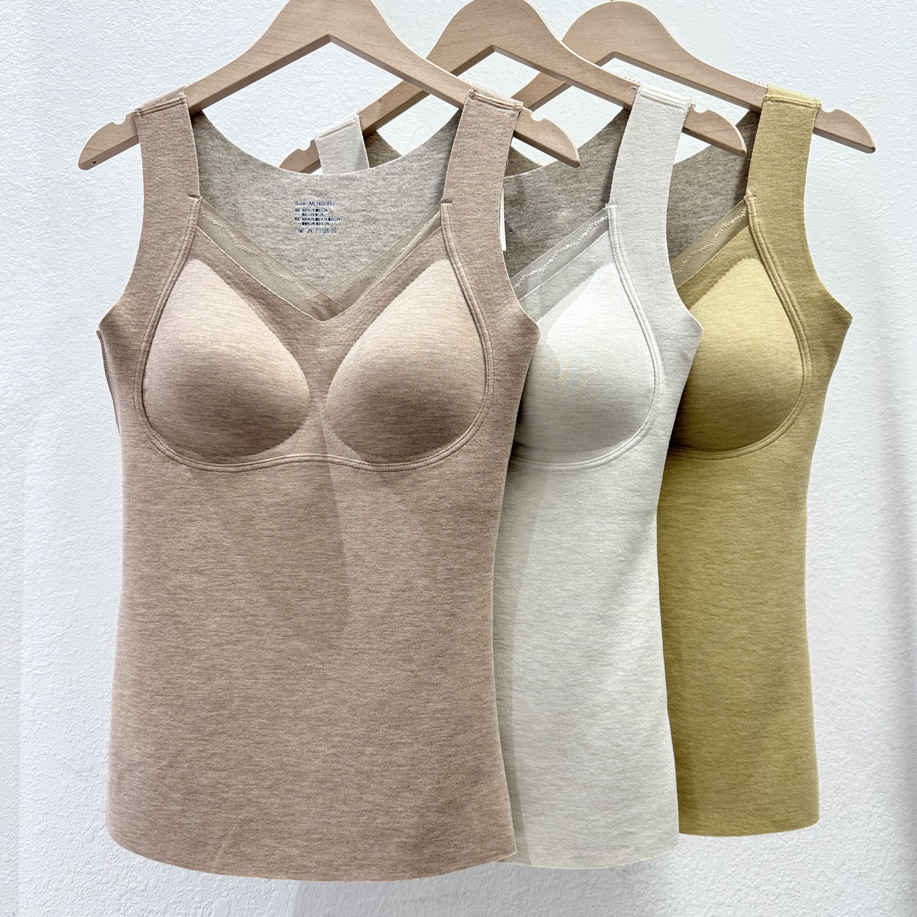 羊毛桑蚕丝保暖背心女德绒带胸垫