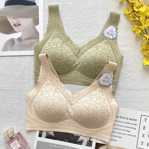 桑蚕丝养护蕾丝内衣背心睡眠文胸